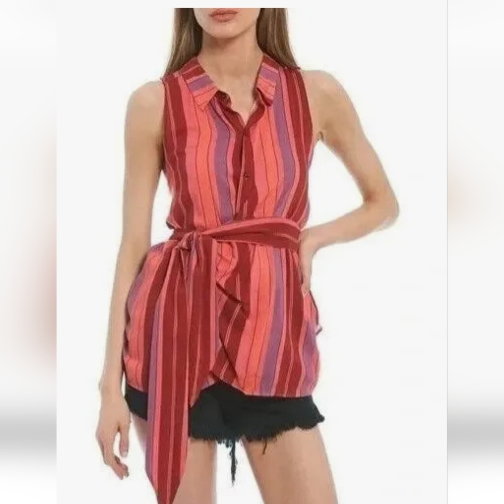 Free People NWT Striped Sleeveless Mackenzie Wrap Top Size Small